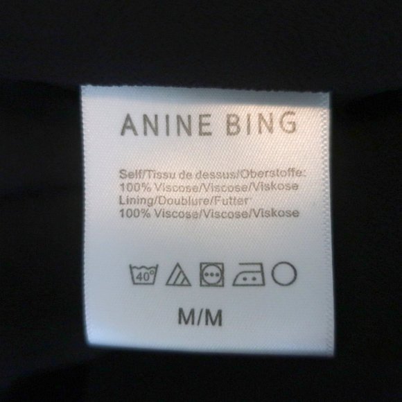 ANINE BING DAISY TIERED MAXI DRESS BLACK & WHITE POLKA DOT CREPE SIZE MEDIUM NEW - Picture 6 of 7